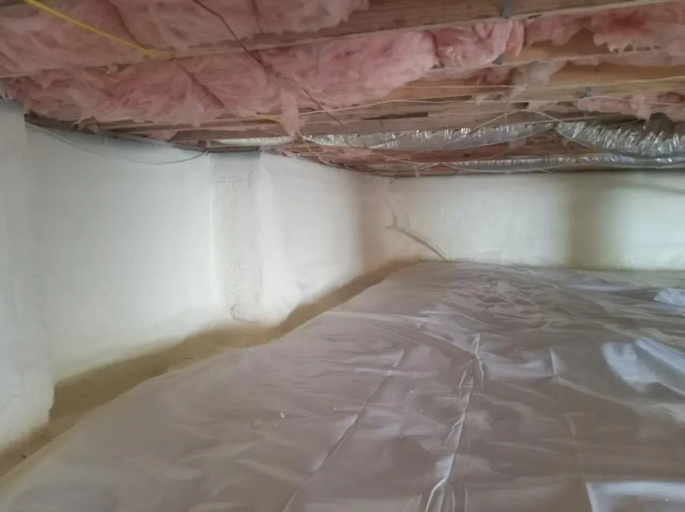 Crawl space encapsulation with closed-cell spray foam for Flat Roof Repair in Stephenville
